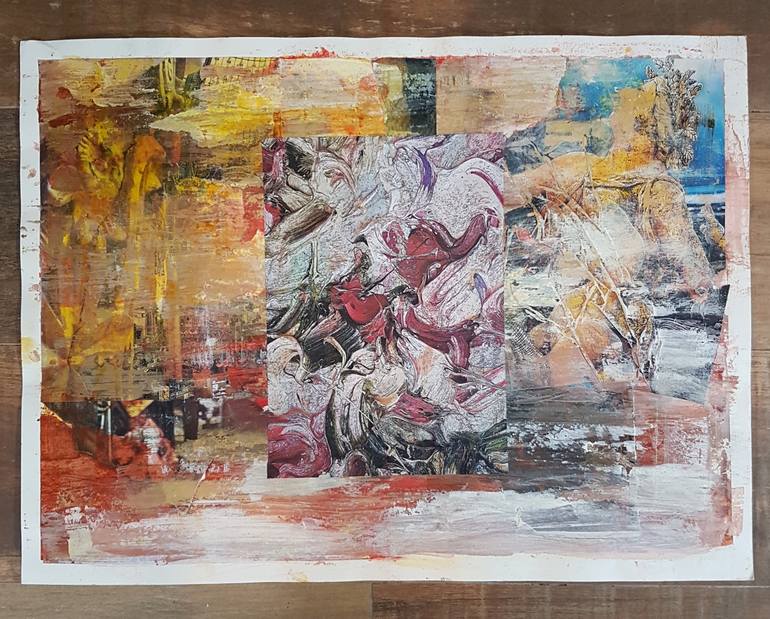 Original Fine Art Abstract Collage by Maria Vallier
