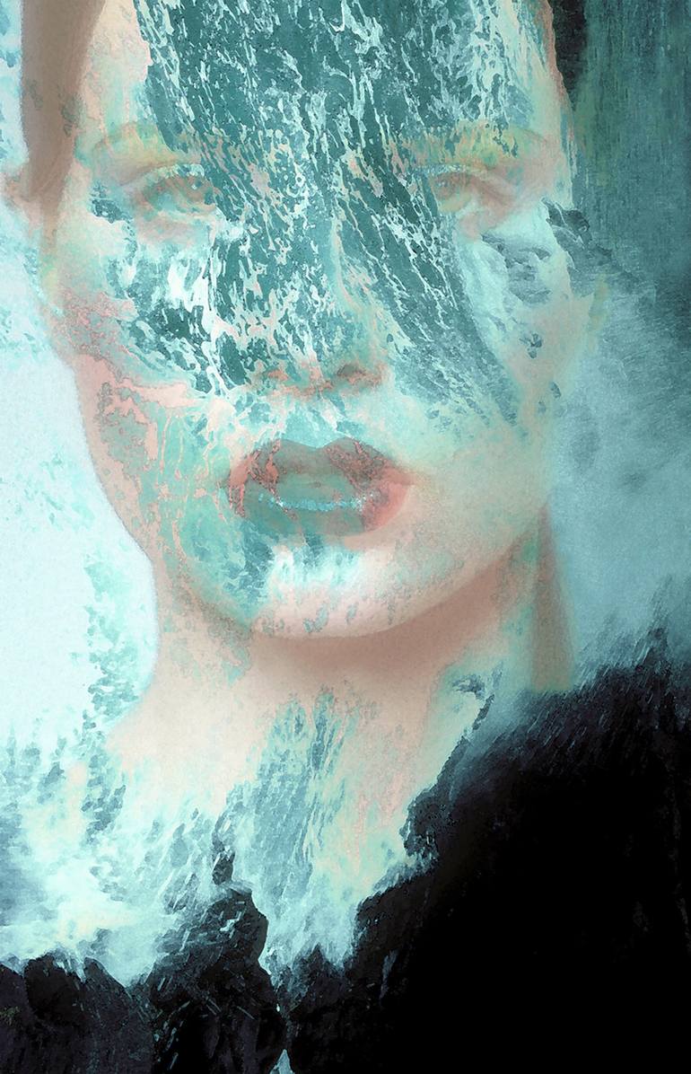 Original Surrealism Portrait Mixed Media by Alicia Romano