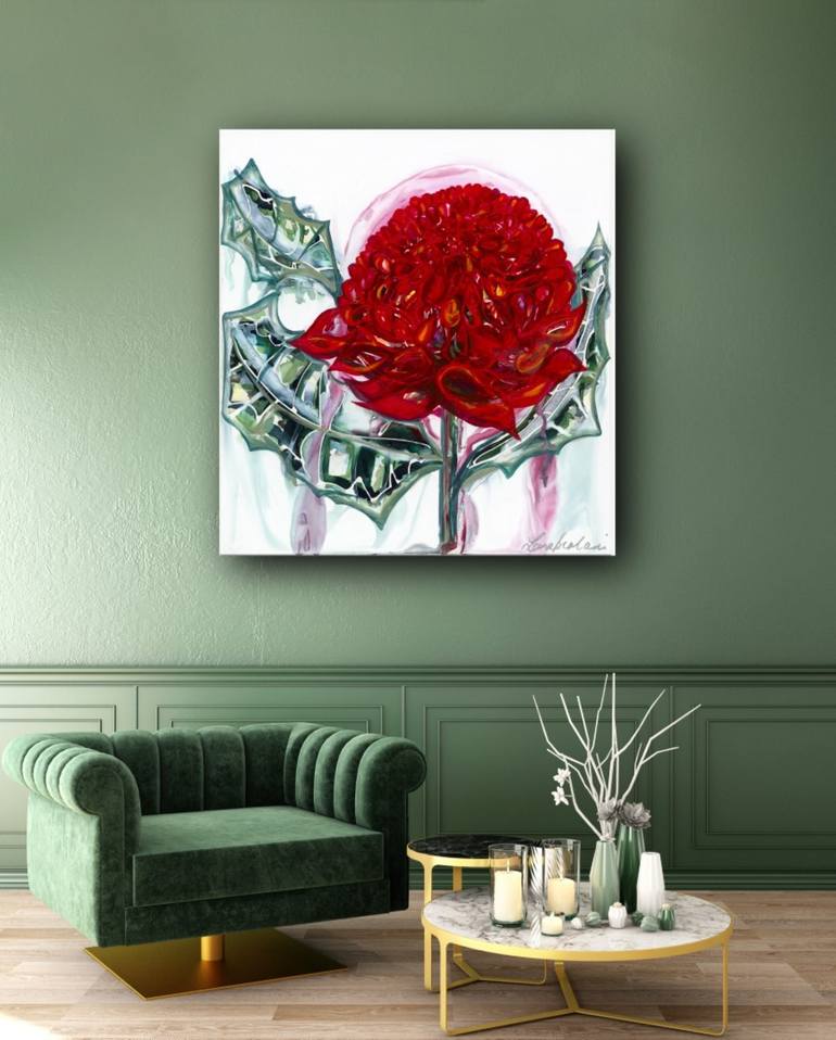 Original Abstract Botanic Painting by Lara Scolari