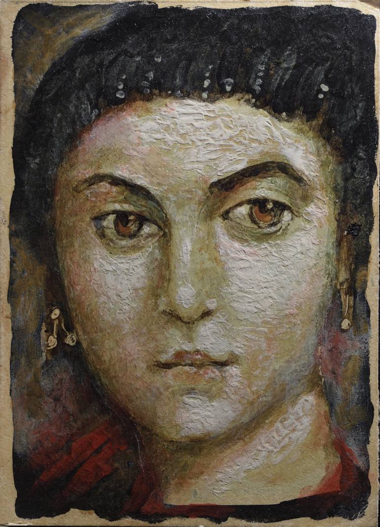 Portrait bust of a Roman woman at the ti - Roman as art print or hand  painted oil.