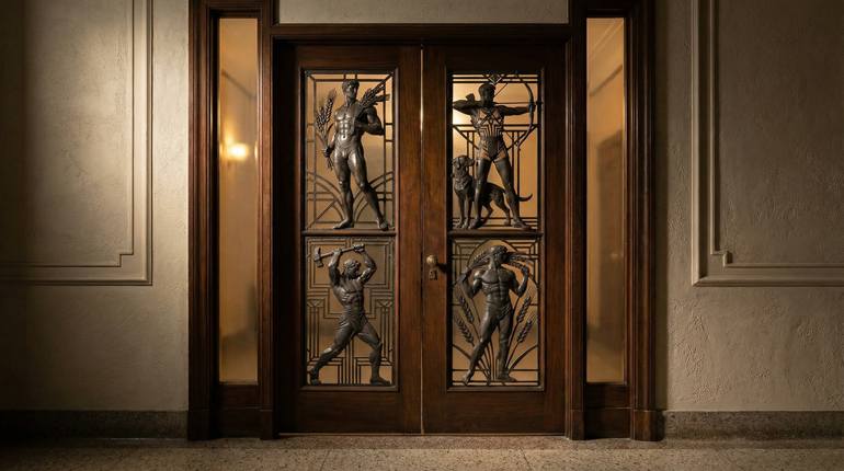 Original Art Deco People Sculpture by Mart Sander