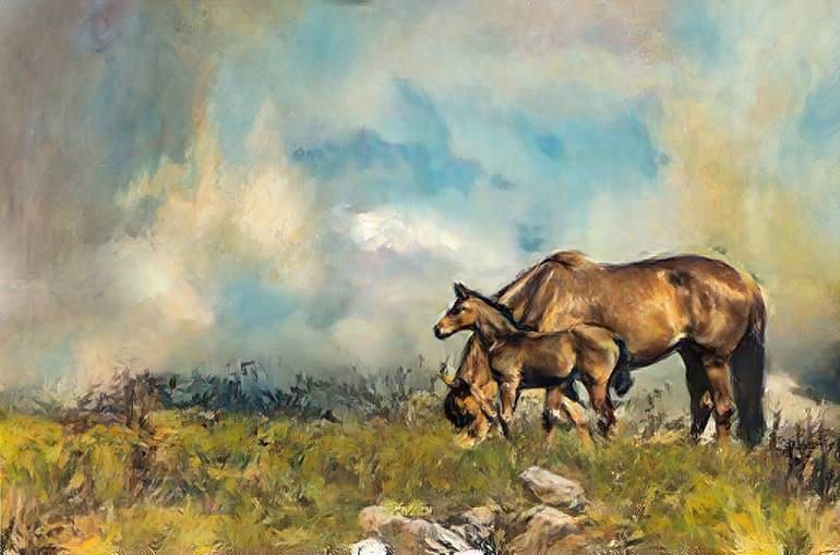 Original Art Deco Animal Painting by Mart Sander