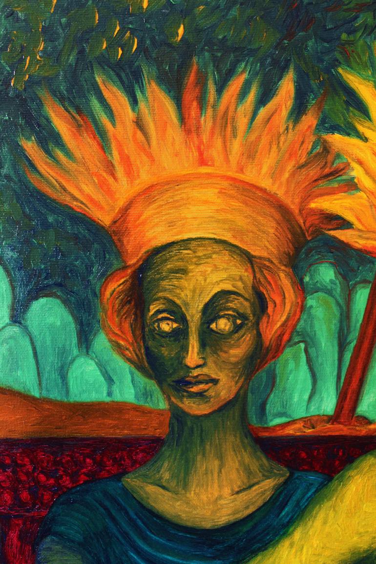 Original Dada Fantasy Painting by Tatiana Leony