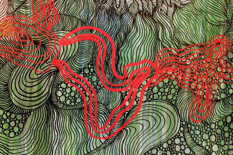 Original Surrealism Abstract Painting by Tatiana Leony
