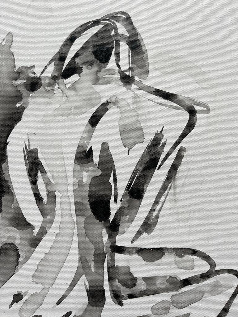 Original Expressionism Nude Painting by Roberta J Heslop