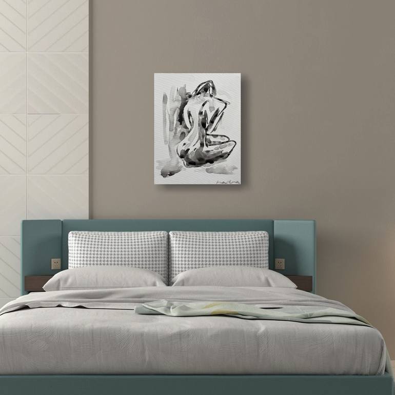 Original Expressionism Nude Painting by Roberta J Heslop