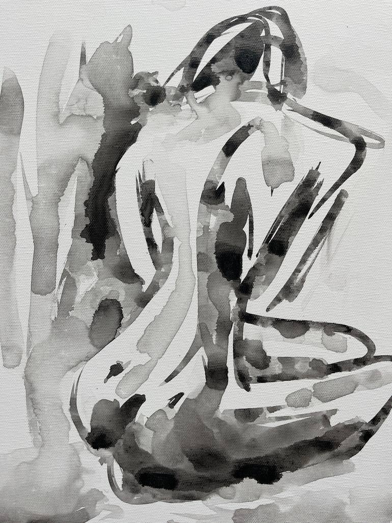 Original Expressionism Nude Painting by Roberta J Heslop