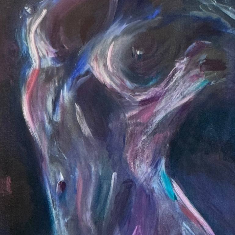 Original Expressionism Nude Painting by Roberta J Heslop