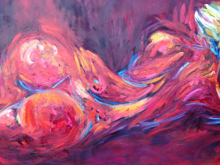 Original Expressionism Nude Painting by Roberta J Heslop