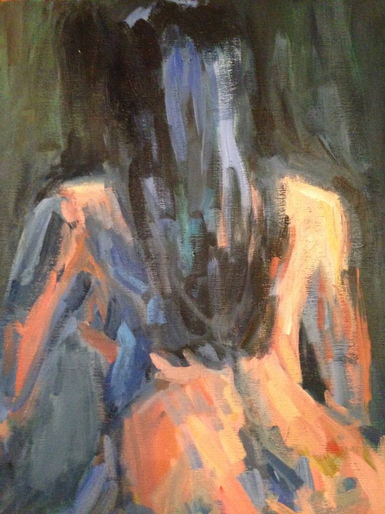 Original Expressionism Nude Painting by Roberta J Heslop