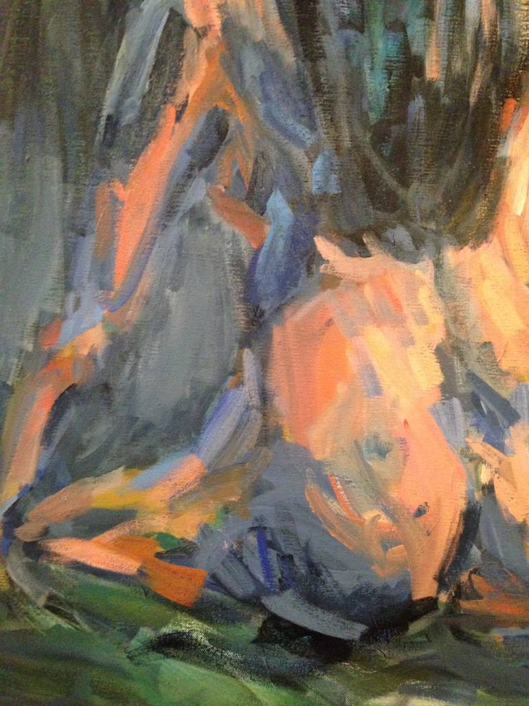 Original Expressionism Nude Painting by Roberta J Heslop