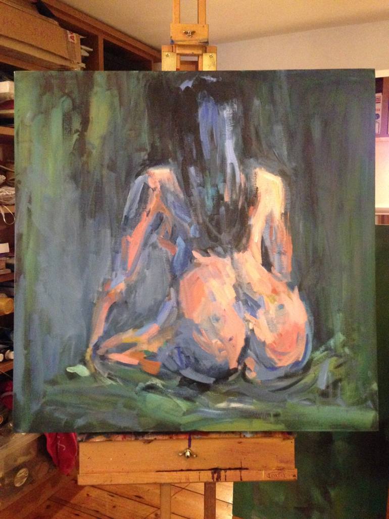 Original Expressionism Nude Painting by Roberta J Heslop
