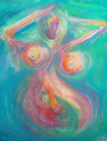 Original Expressionism Nude Drawings by Roberta J Heslop