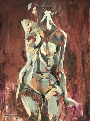 Original Expressionism Nude Paintings by Roberta J Heslop
