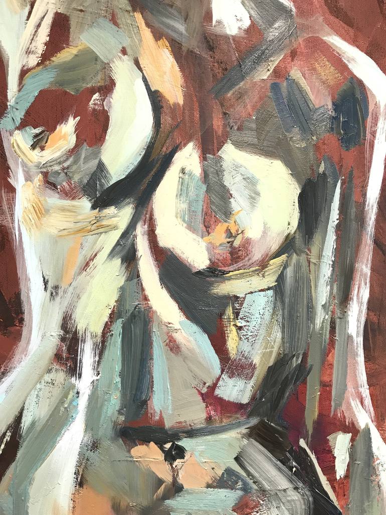 Original Expressionism Nude Painting by Roberta J Heslop