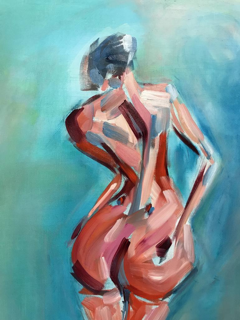 Original Expressionism Nude Painting by Roberta J Heslop