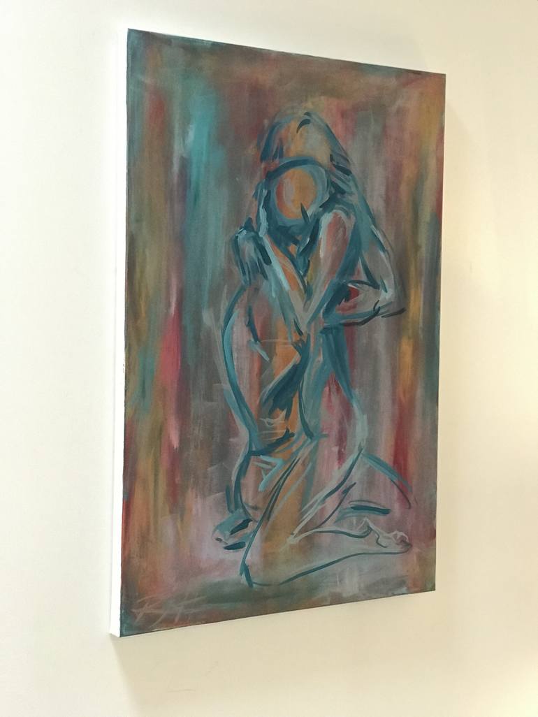 Original Expressionism Love Painting by Roberta J Heslop