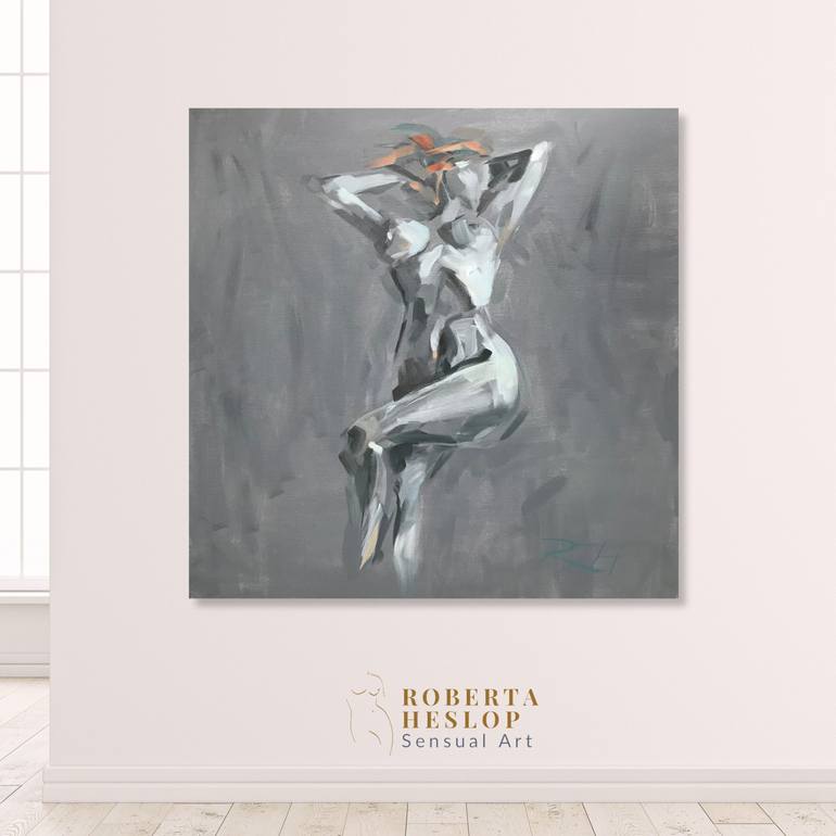 Original Figurative Nude Painting by Roberta J Heslop