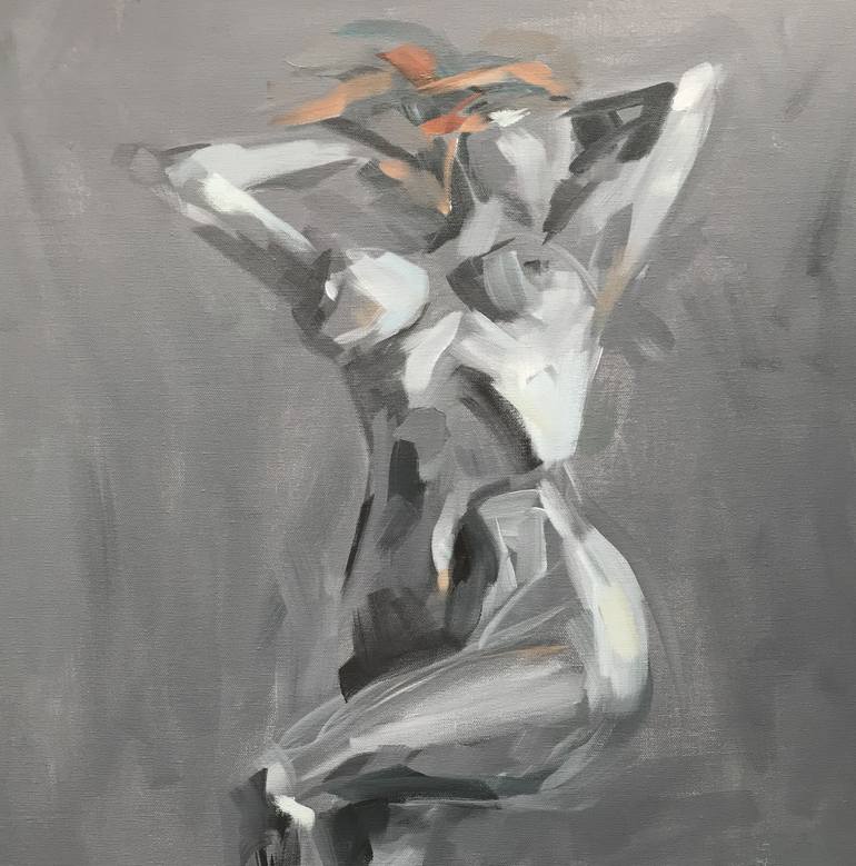 Original Figurative Nude Painting by Roberta J Heslop
