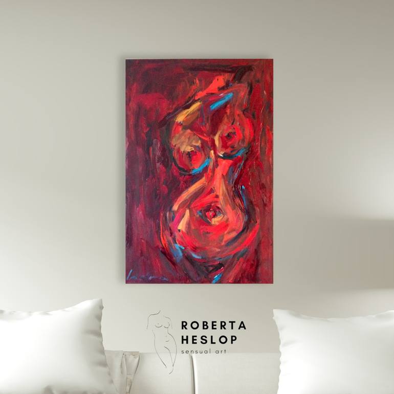 Original Expressionism Women Painting by Roberta J Heslop