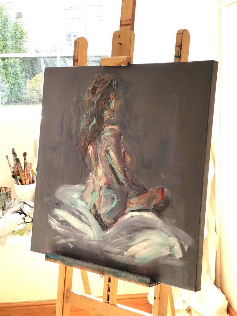 Original Figurative Nude Painting by Roberta J Heslop