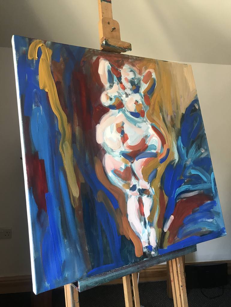 Original Expressionism Nude Painting by Roberta J Heslop