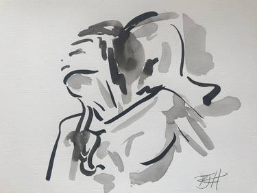 Original Figurative People Drawings by Roberta J Heslop