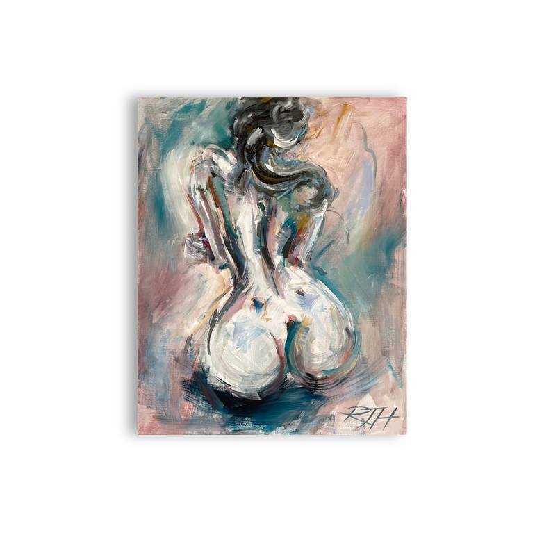 Original Impressionism Nude Painting by Roberta J Heslop