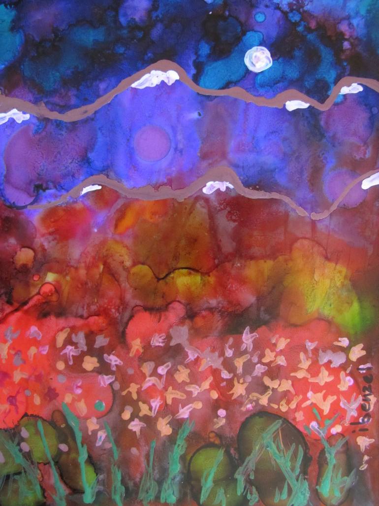 Original Impressionism Landscape Mixed Media by Lonnie Benzel