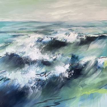 Original Abstract Seascape Mixed Media by Belinda Reynell