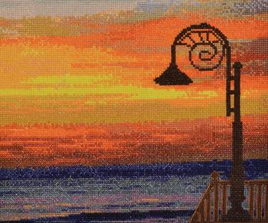 Witness of Ocean Sunset - Hand Embroidered thumb
