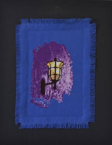 Lantern in Purple - Hand Embroidered thumb