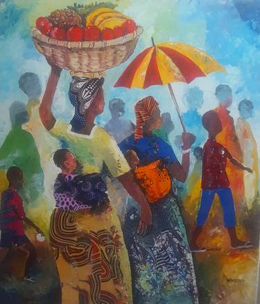 Print of Art Deco Rural life Paintings by Ngendandumwe William