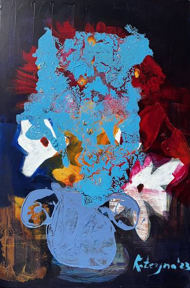 Original Abstract Expressionism Still Life Paintings by Kateryna Hai