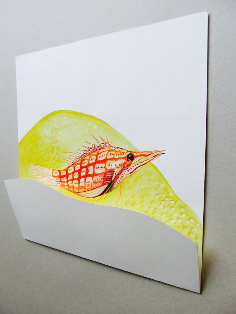 Original Figurative Fish Painting by Helena Kaori Maeda