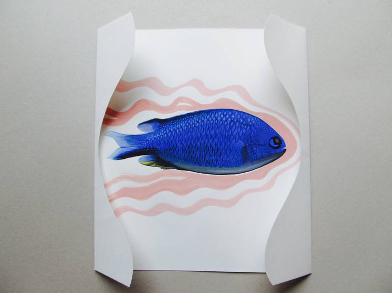 Original Figurative Fish Painting by Helena Kaori Maeda