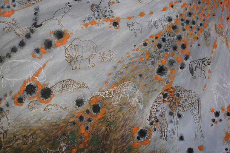 Original Abstract Animal Painting by Helena Kaori Maeda