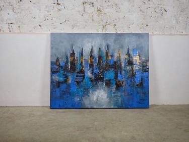 Original Abstract Expressionism Cities Paintings by Kalpana Soanes