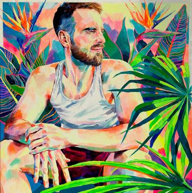 Original Figurative Men Paintings by Joanna Pilarczyk