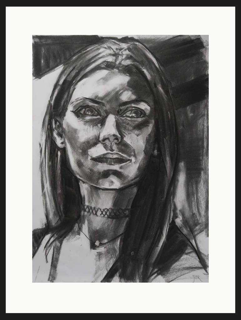 Original Figurative Portrait Drawing by Joanna Pilarczyk