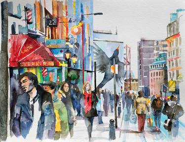 Original Figurative Cities Paintings by Joanna Pilarczyk