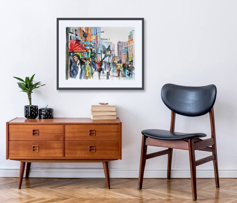 Original Figurative Cities Painting by Joanna Pilarczyk