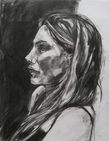 Original Figurative Portrait Drawings by Joanna Pilarczyk