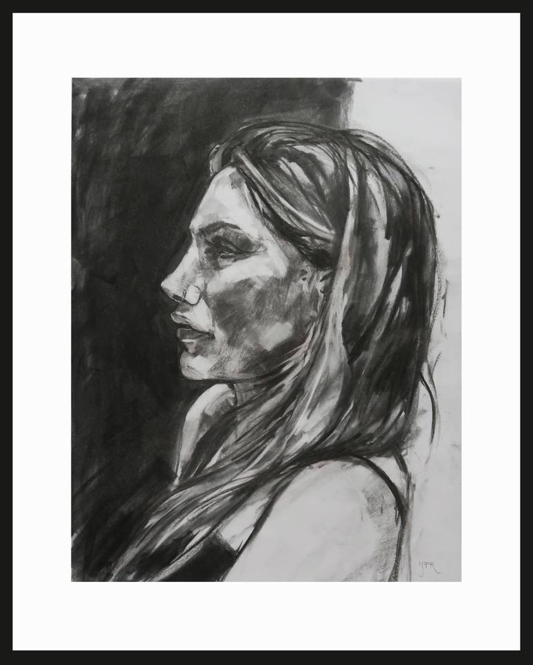 Original Figurative Portrait Drawing by Joanna Pilarczyk