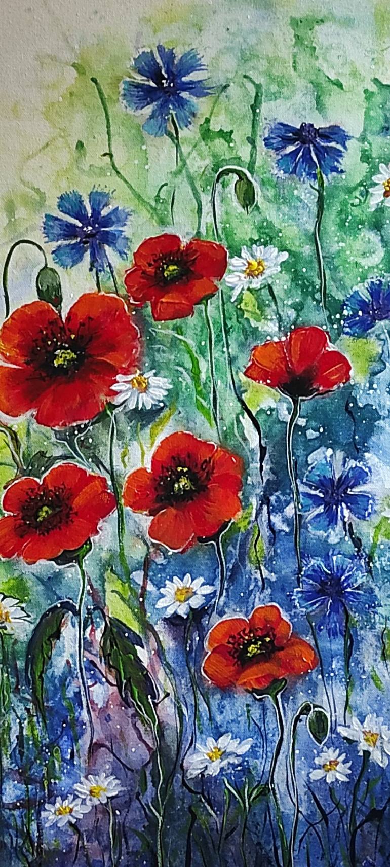Original Impressionism Floral Painting by Elena Kraft