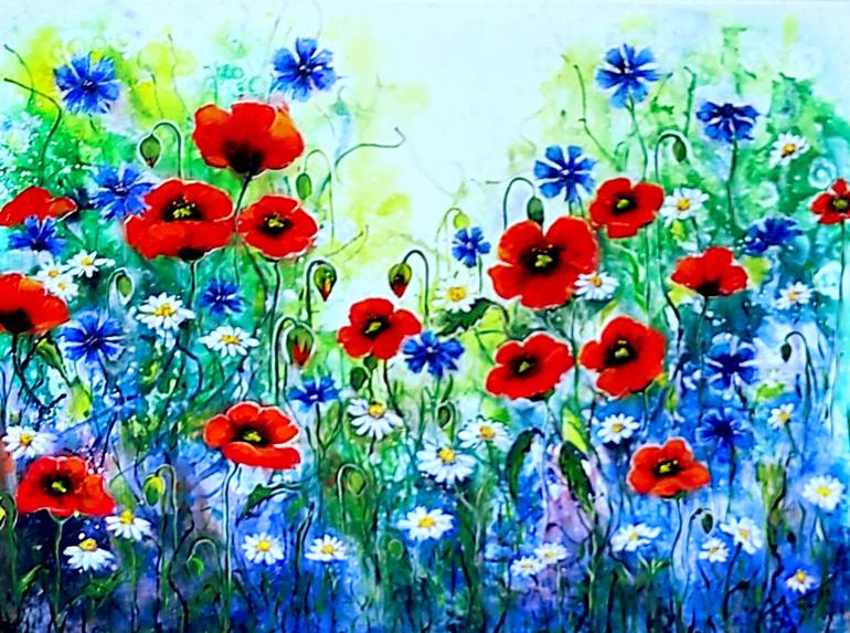 Original Floral Painting by Elena Kraft