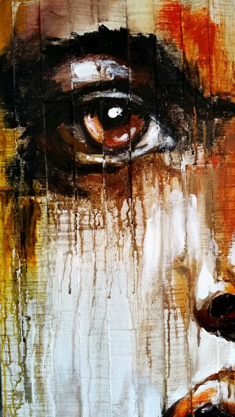 Original Abstract Portrait Painting by Elena Kraft