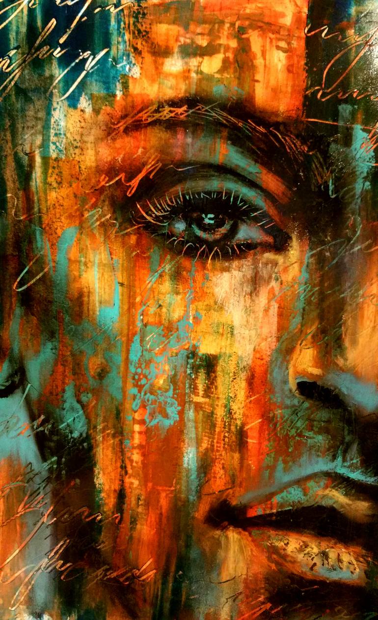 Original Abstract People Painting by Elena Kraft