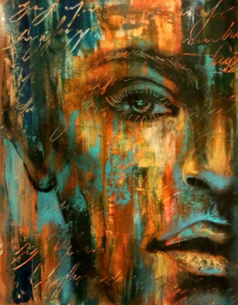 Original Abstract People Painting by Elena Kraft