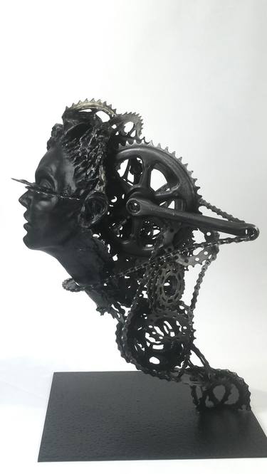 Original Expressionism Portrait Sculpture by Elena Kraft